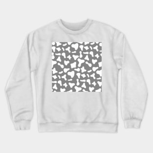 White Dairy Cow Print Pattern on Grey Background Crewneck Sweatshirt